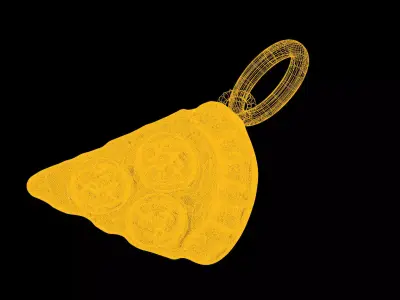 Pizza slice pendant charms - one inch pendant 3D print model