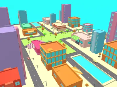 SimplePoly City Low-poly 3D model
