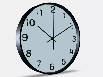 PLUTTIS Wall clock Low-poly 3D model