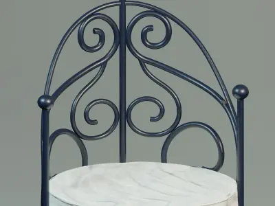 Moroccan wrought iron chairs and table 3D model