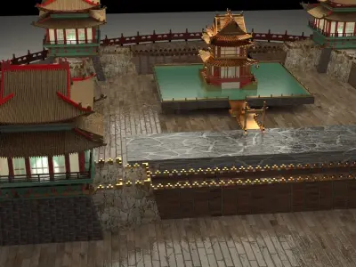 Chinese castle 3D model buy