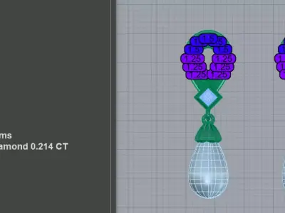 Glamorous Horseshoe Pearl Drop Earrings Diamond 3D print model