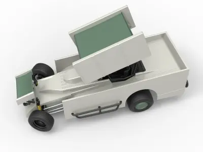 NE Outlaw Dirt Modified stock car V2 while turning Scale 1 to 25 3D print model