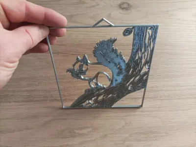  Squirrel for wall art 3D print model