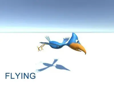 Animated Cartoon Bird - Game Ready Low-poly 3D model