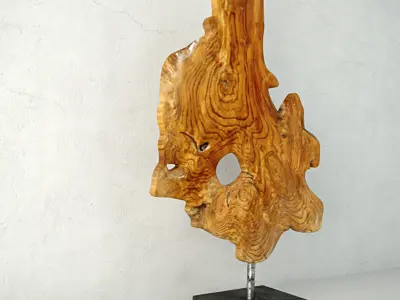 Teak Wood Table Top Decoration 3D model