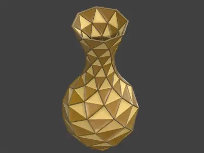 Decorative Rhomboid Vase Low-poly 3D model