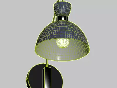 Modern wall lamp with golden base and blue lampshade Free 3D model