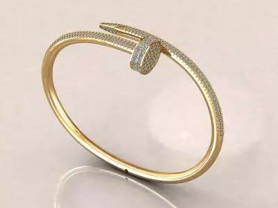 Nail Bracelet 18 cm Full Pave 3D print model