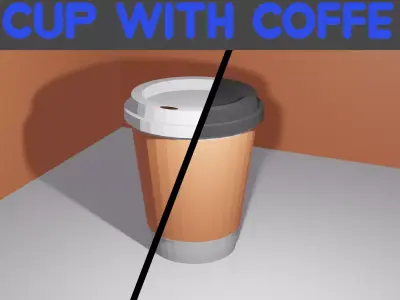 low poly glass of coffee Free low-poly 3D model