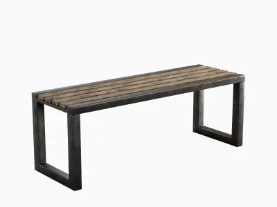 Outdoor Bench V 03 03 Low-poly 3D model