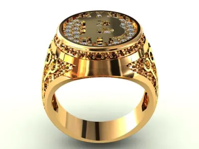 Anillo Bitcoin Bitcoin Ring 3D print model