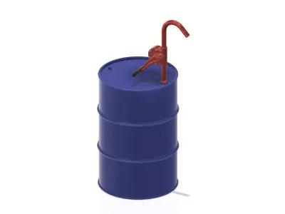 3d printable oil barrel and pump for model building 3D print model