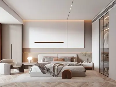 Modern luxury bedroom 3 3D model