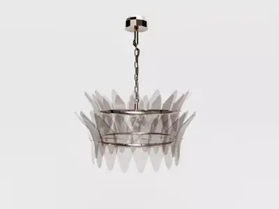 Luxury Glass Feather Chandelier Free 3D model