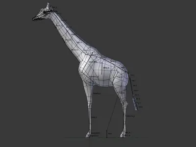 Giraffe with long legs Low-poly 3D model