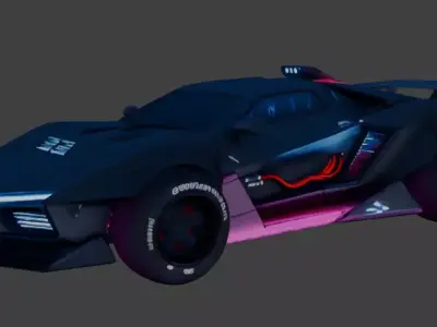 Cyberpunk car concept 3D model 3D model