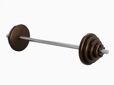 Iron Barbell 02 Low-poly 3D model