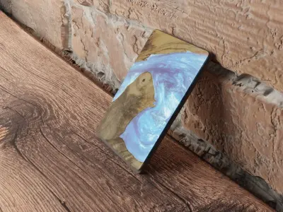 Custom-Designed Carved Wireless Charging Pad Low-poly 3D model