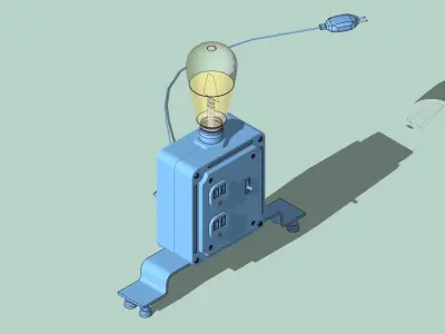 SteamPunk Lamp Low-poly 3D model