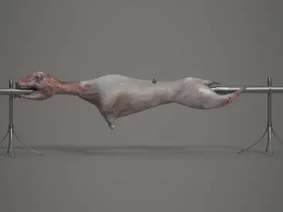 Lamb on a Spit Low-poly 3D model
