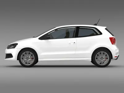 Volkswagen Polo BlueGT 3d 2009-2013 3D model