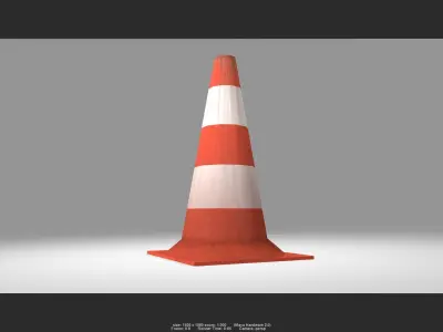 traffic cone 01 Low-poly 3D model