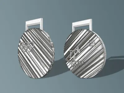 Pyeongchang 2018 Olympic Medal Low-poly 3D model