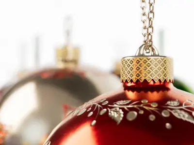 Christmas Ball Baubles kitbash v1 with 18 mesh 3 skin and 5 col 3D model