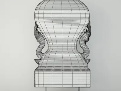 19th Century Thai Wood Carving 6 3D model