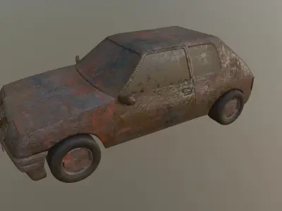 rusted peugot 205 3D model