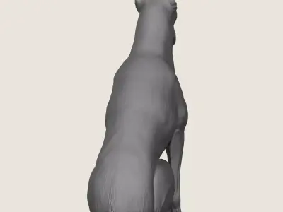 Doberman Dog Sitting 3D print model