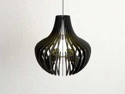 Parametric Design Chandelier Sandra Lamp CNC files dxf download 3D model