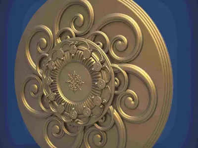 Carved clock for 3D printing and CNC 3D print model 10