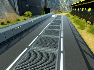 Race Track Mountain Valley Environment Low-poly 3D model