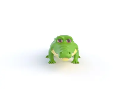 Cartoon Crocodile Low-poly 3D model