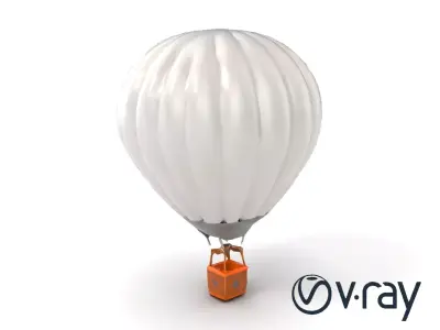Futuristic Metallic Hot Air Balloon model pack Low-poly 3D model