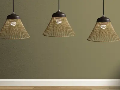 Netta wood hanging interior modern light 3D model