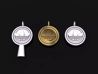 ROUND FRAME ADIDAS STYLE ID PENDANT DOG TAG 3D print model