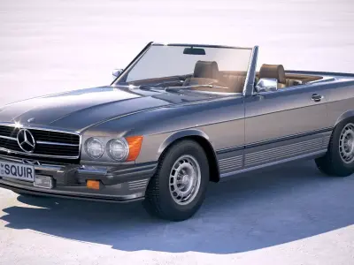 Mercedes SL USA r107 1981 3D model