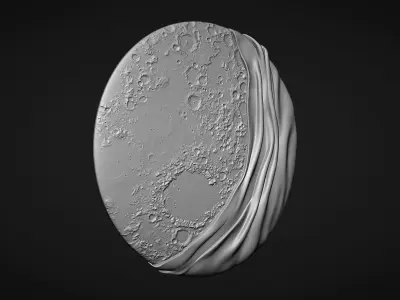 Moon Bas relief wall decor  for cnc carving 3D print model