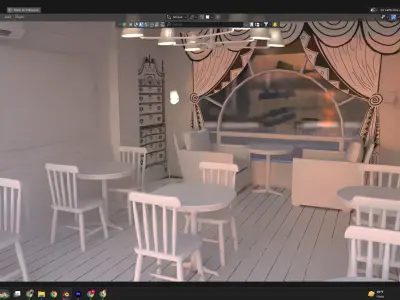 2d caffe interior design  Low-poly 3D model