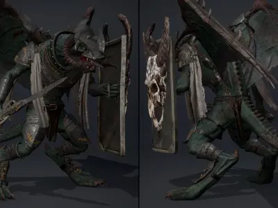 Ghost Swordman ArmWing Low-poly 3D model