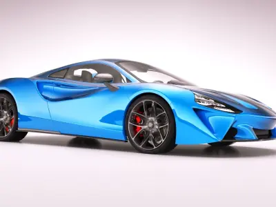 Generic Supercar v19 petrol version Low-poly 3D model