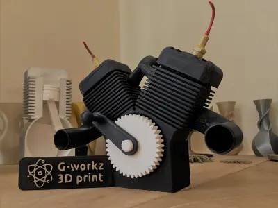 V-Twin Engine - see through V-Twin Engine model 3D print model