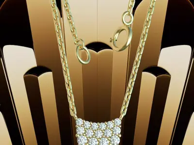 Jewelry Necklace 3D Model   Ready for Casting 3D print model