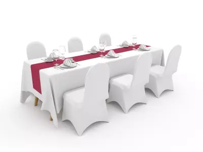 Banquet Table and Chair 119 3D model