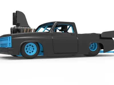 Dragster truck Scale 1 to 25 3D print model