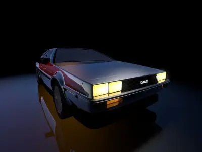 DeLorean 1983 Low-poly 3D model