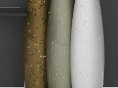 Set - 3 modern glass bookcase 3D model